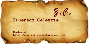 Zuberecz Celeszta névjegykártya